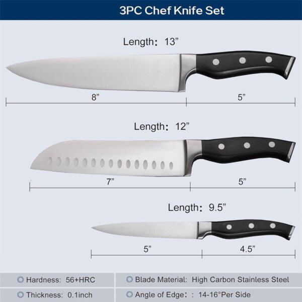 3 piece chef knife set Amazon hot selling factory direct supply supplier support customized knives - Image 2