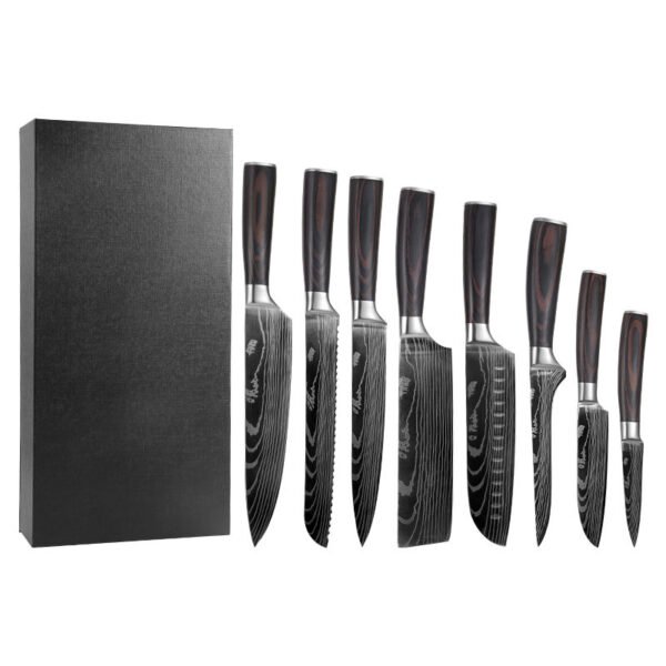 Damascus colored wood chef knife set custom processing wholesale factory tariff preference - Image 2